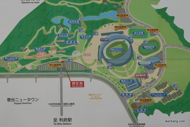 写真：宮城県総合運動公園の地図（ベガルタ仙台vs.モンテディオ山形）