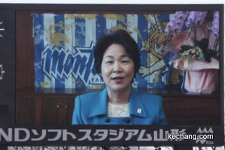 写真：吉村山形県知事のビデオメッセージ（モンテディオ山形×V・ファーレン長崎）