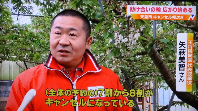 写真：予約キャンセルについて説明する矢萩美智 王将果樹園 代表取締役