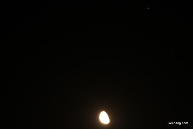 画像：月と木星と土星