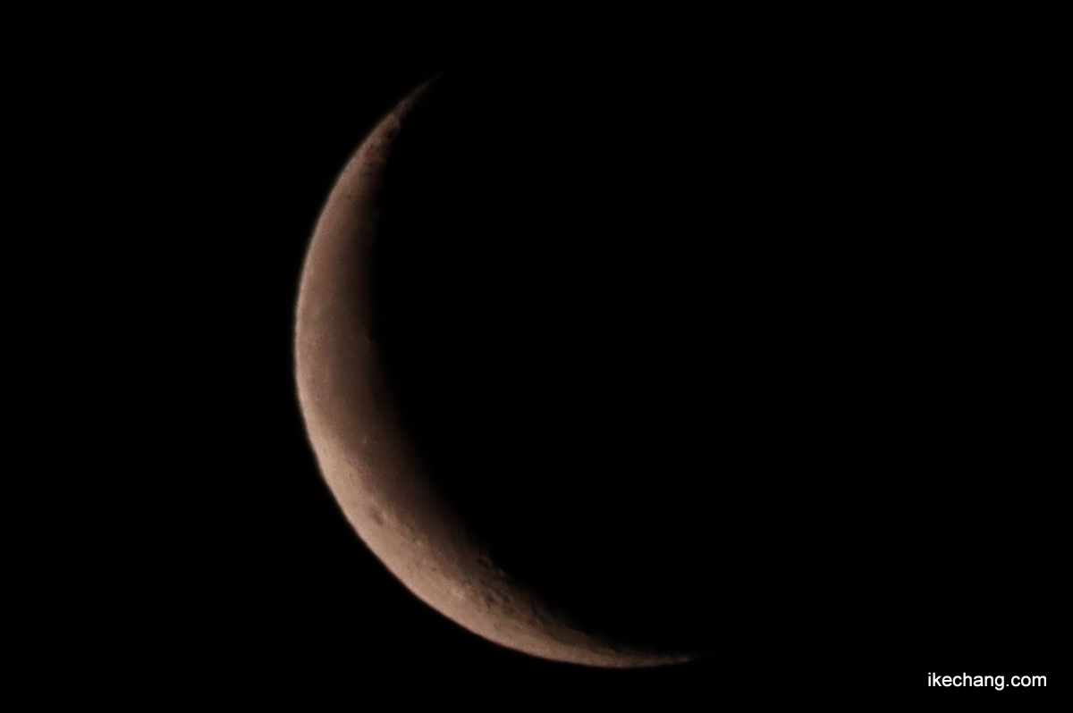 写真：月齢26.0の細い月
