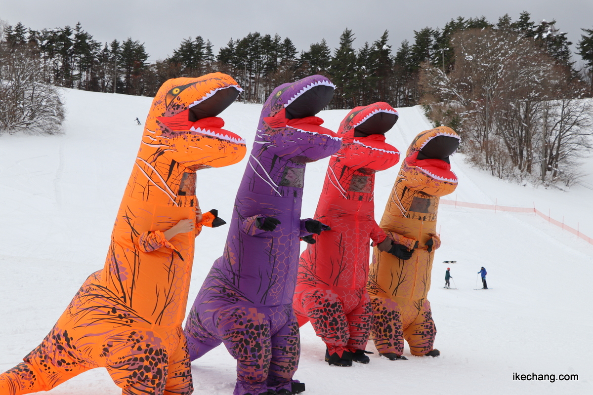 写真：ティラノサウルスレースの予行演習