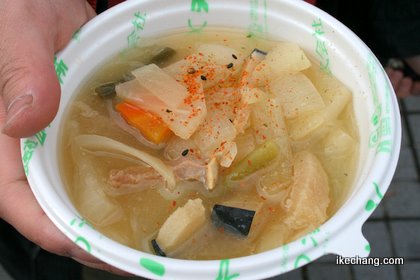 写真：イルカ汁鍋（天童市上貫津壮年会）